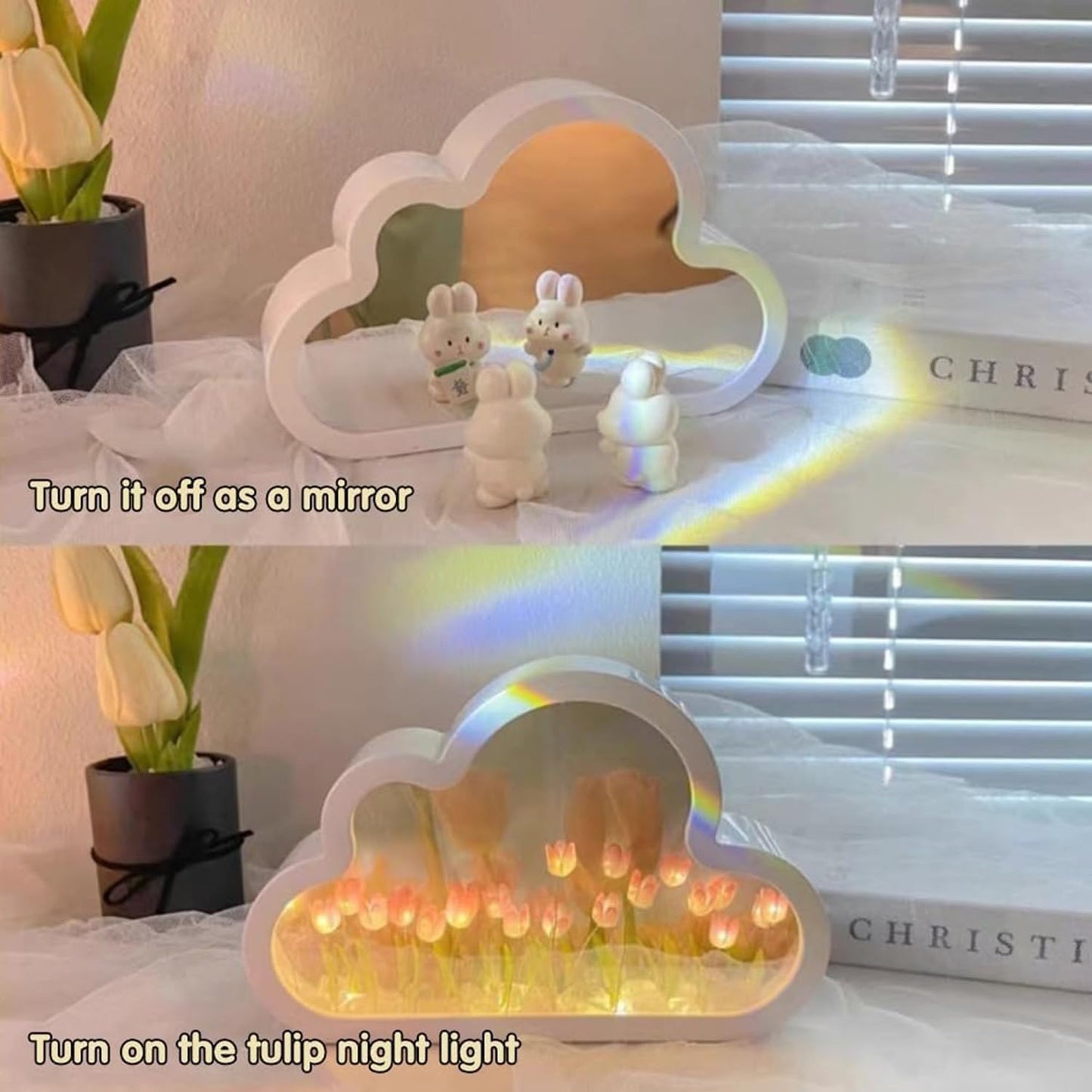 Cloud Mirror Tulip Night Light — Your Room's New Favorite Corner